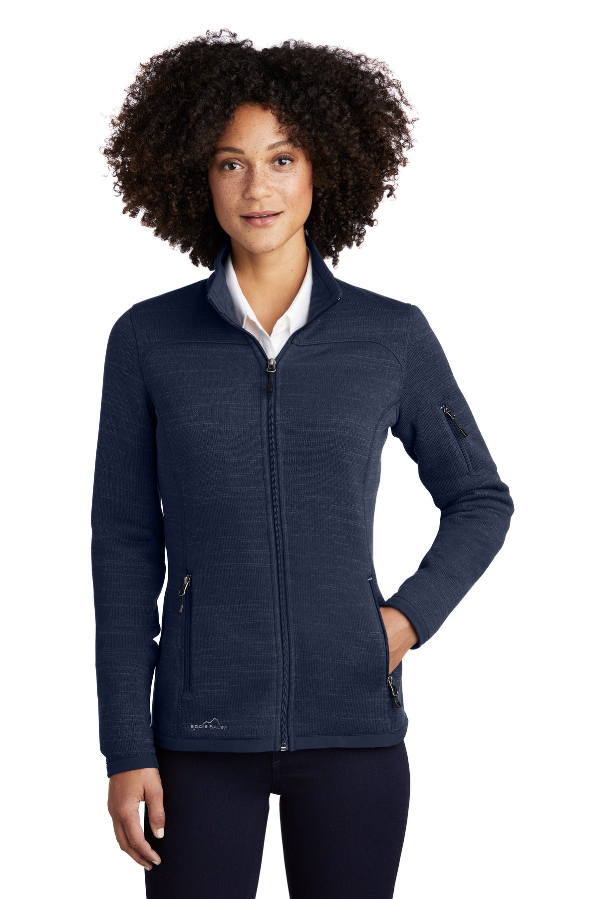 Eddie Bauer Women's Sweater Fleece Full-Zip. EB251 River Blue Navy Heather