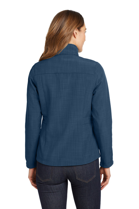 Eddie Bauer Women's Shaded Crosshatch Soft Shell Jacket EB533 Blue