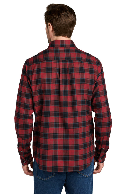 Eddie Bauer Long Sleeve Favorite Flannel Plaid Shirt EB610 Red Highland Plaid