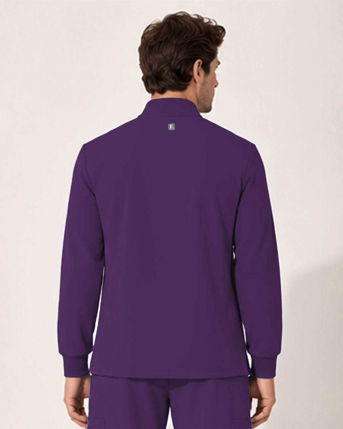 Foundry Men's 6505 Slate Men'S 2 Pocket Scrub Jacket Eggplant