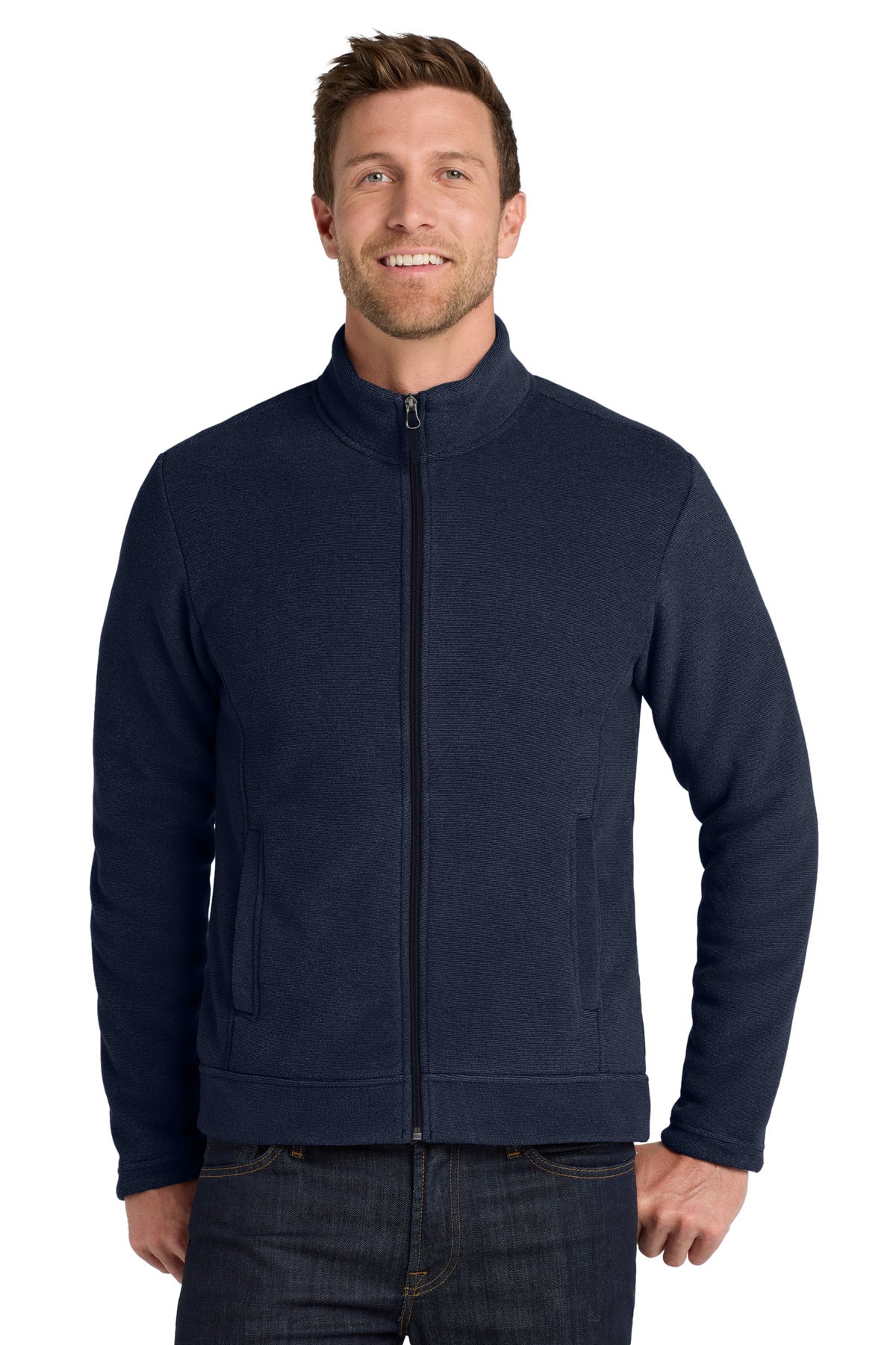 Port Authority Ultra Warm Brushed Fleece Jacket F211 Insignia Blue/ River Blue Navy