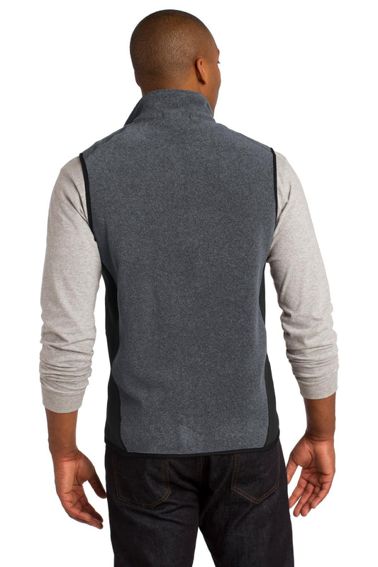 Port Authority R-Tek Pro Fleece Full-Zip Vest. F228 Charcoal Heather/ Black
