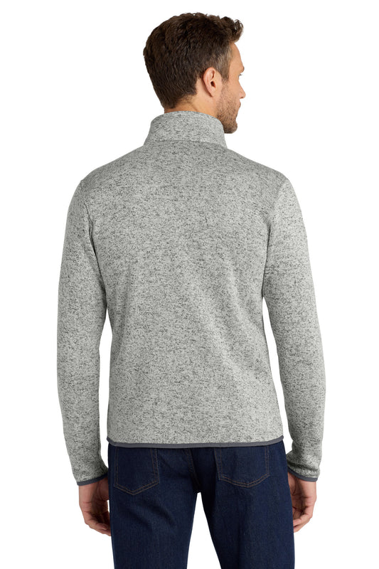Port Authority Sweater Fleece Jacket. F232 Grey Heather