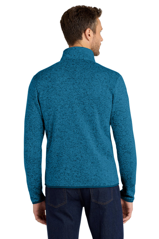 Port Authority Sweater Fleece Jacket. F232 Medium Blue Heather
