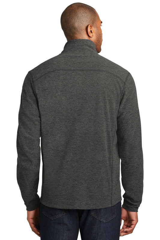 Port Authority Heather Microfleece Full-Zip Jacket. F235 Black Charcoal Heather
