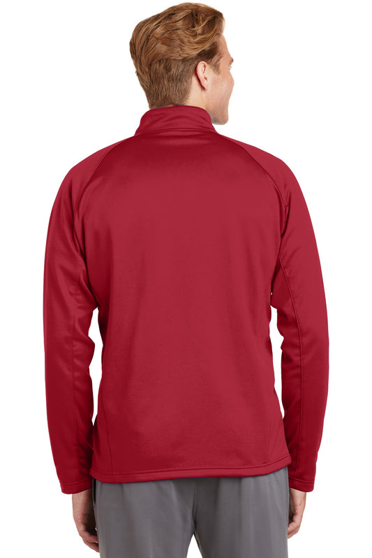 Sport-Tek Sport-Wick Fleece 1/4-Zip Pullover. F243 Deep Red/ Silver