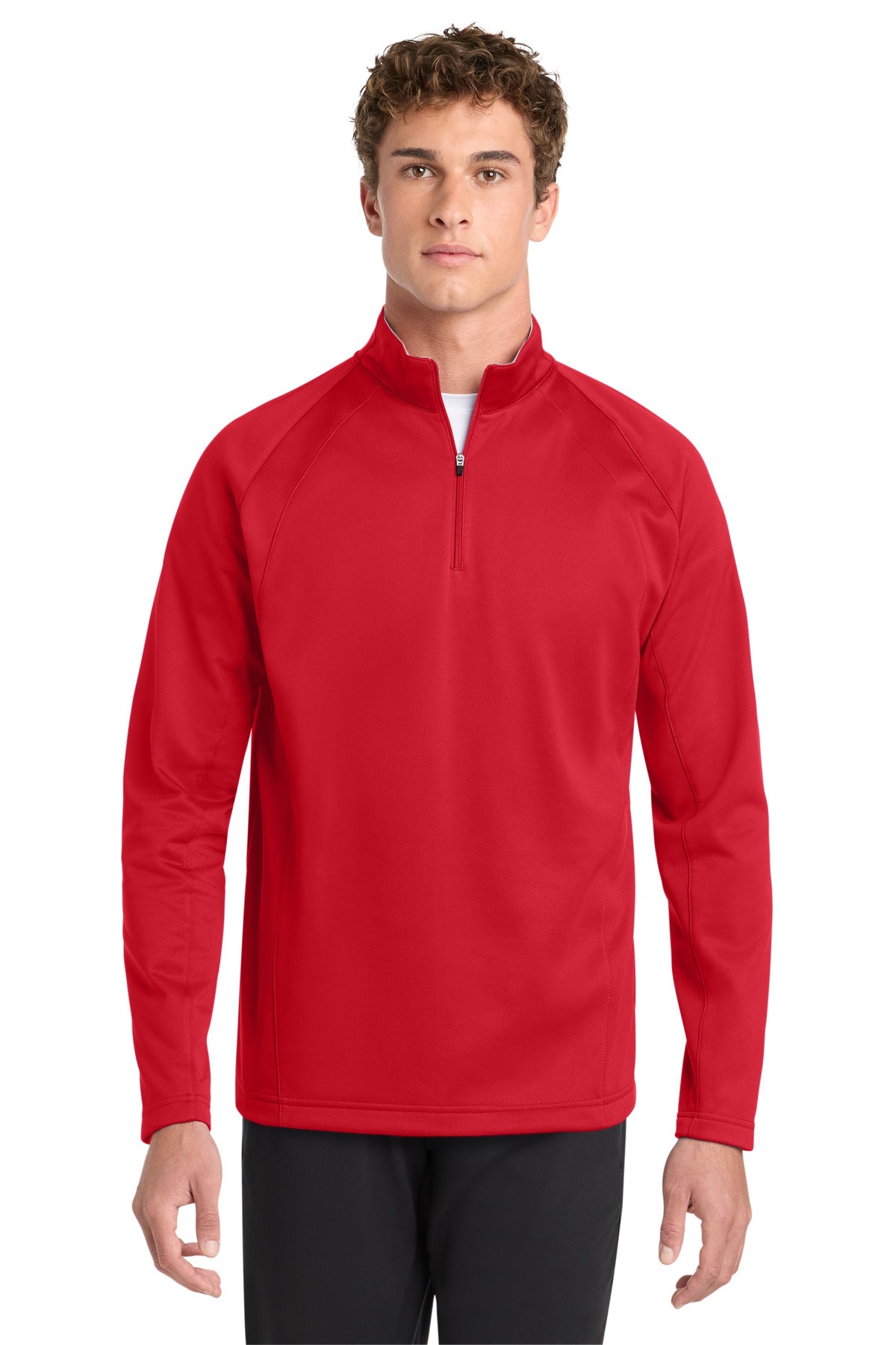 Sport-Tek Sport-Wick Fleece 1/4-Zip Pullover F243 Deep Red/ Silver
