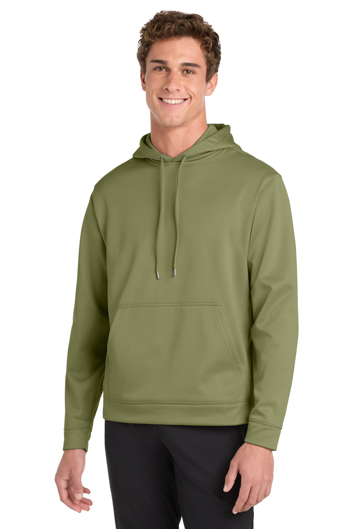 Sport-Tek Sport-Wick Fleece Hooded Pullover F244 Olive Drab Green