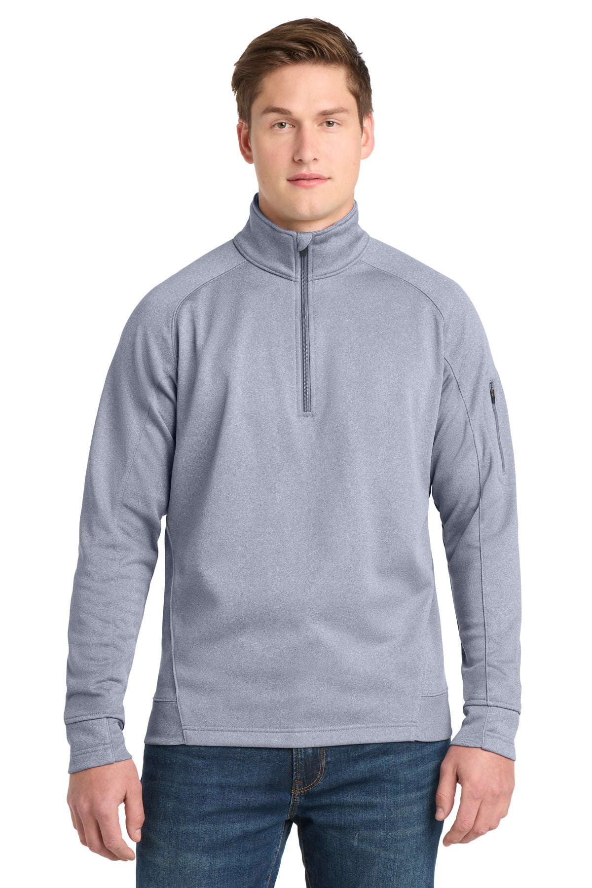 Sport-Tek Tech Fleece 1/4-Zip Pullover F247 Grey Heather