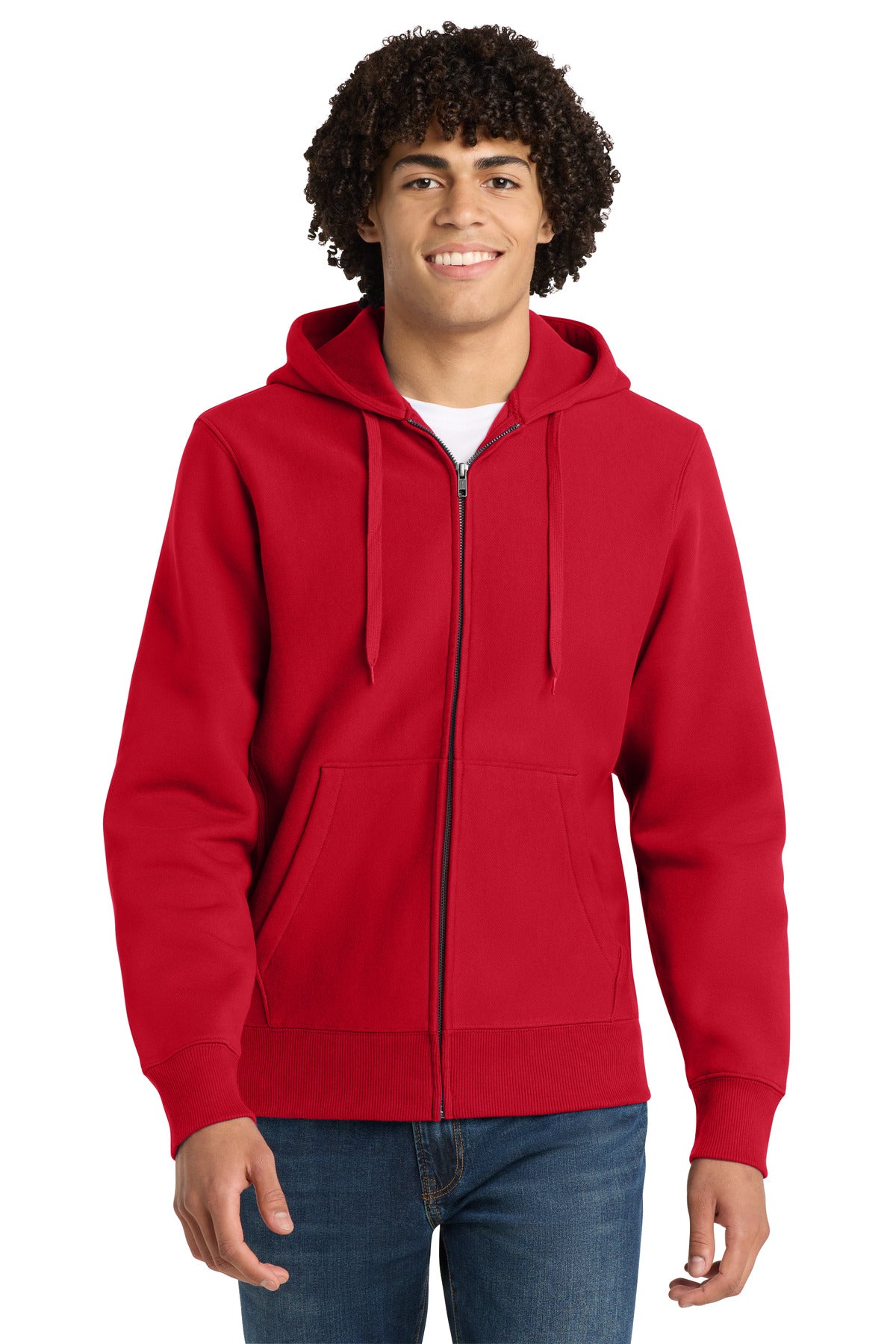 Sport-Tek Super Heavyweight Full-Zip Hooded Sweatshirt F282 Red