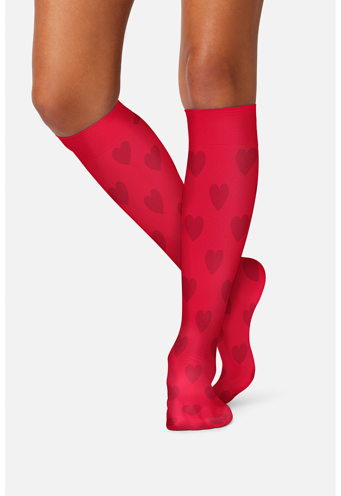 Legwear FASHIONSUPPOR Women's Knee High 8-15 mmHg Compression Sock Hearts