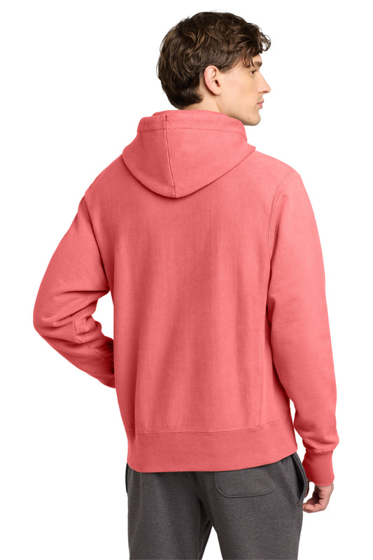 Champion Reverse Weave Garment-Dyed Hooded Sweatshirt GDS101 Coral Craze