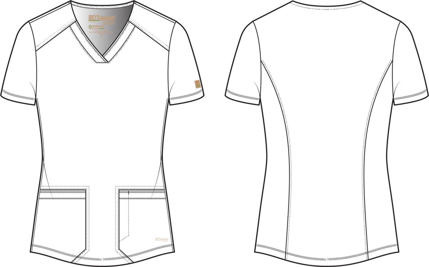 Padua Med Track Women's 2 Pocket Grey's Anatomy Evolve Scrub Top