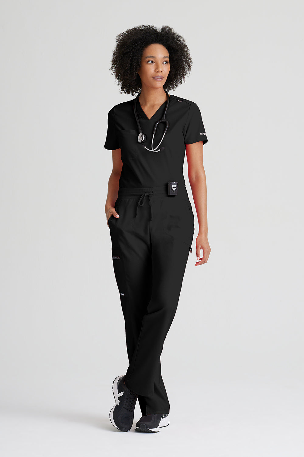 Greys Anatomy Stretch GVST028 Bree Scrub Top Black
