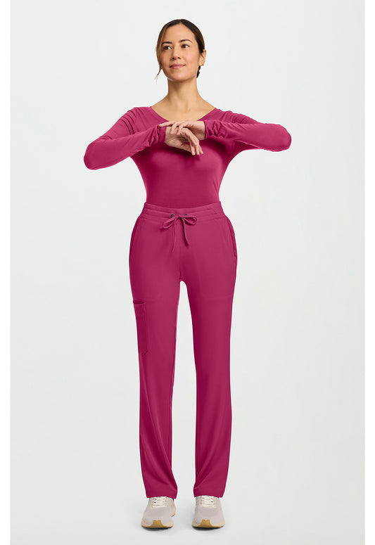 HH Works HH053 Women's 5-Pocket Straight Leg Scrub Pants Cherry Wine