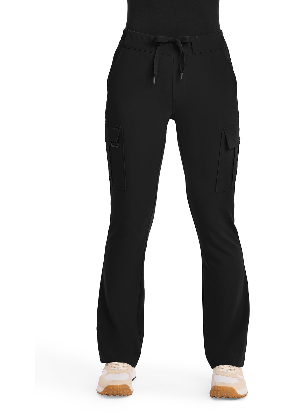 Quest HH150 Women's Mid Rise Drawstring Straight Leg Scrub Pants Black