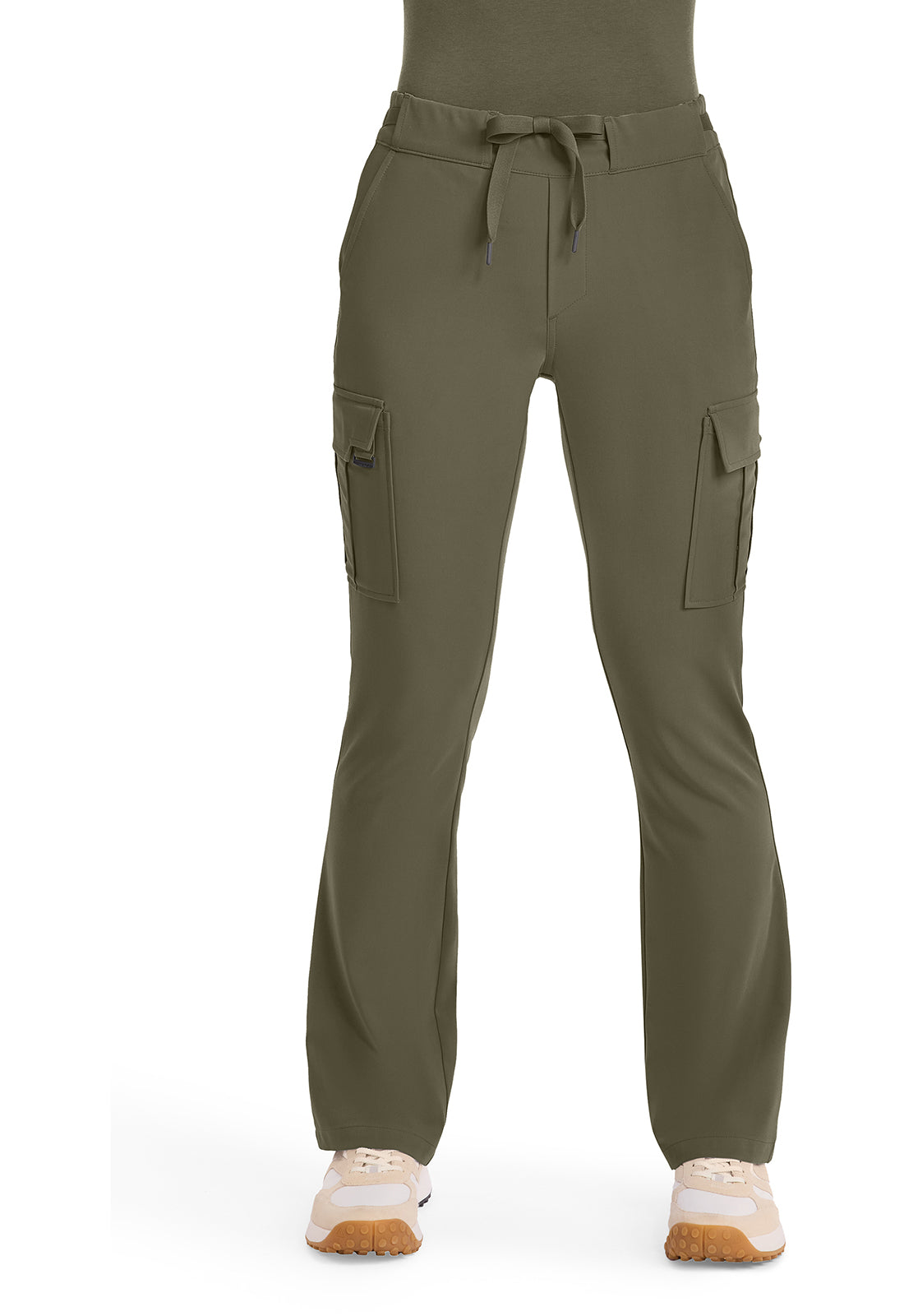 Quest HH150 Women's Mid Rise Drawstring Straight Leg Scrub Pants Olive