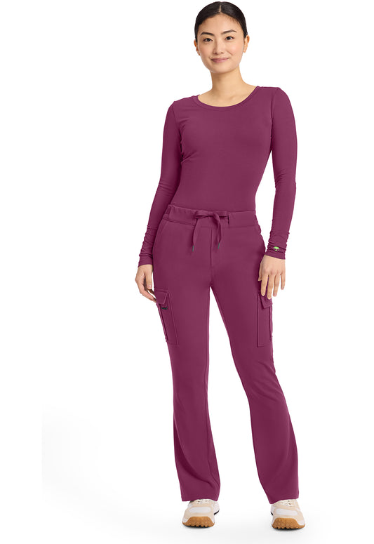 Quest HH150 Women's Mid Rise Drawstring Straight Leg Scrub Pants Wine
