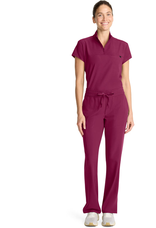 Quest HH153 Women's Mid Rise Drawstring Straight Leg Wine