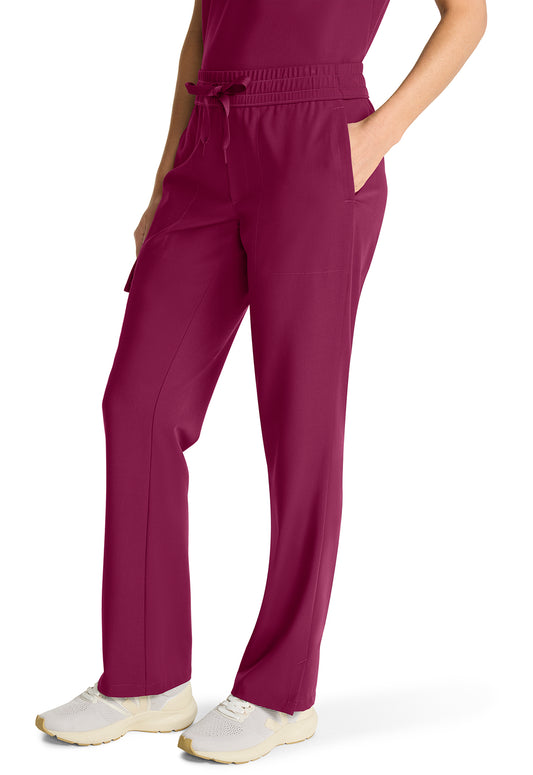 HH Quest HH153 Mid Rise Drawstring Straight Leg Pants Wine