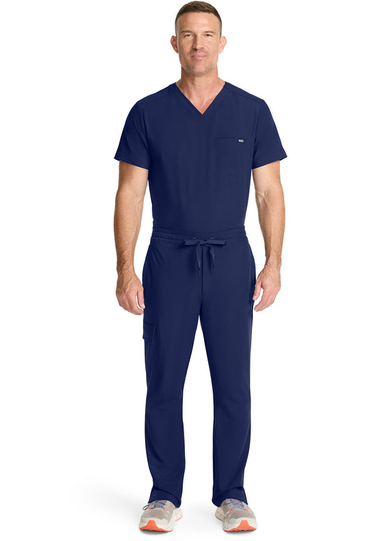 Quest HH154 Men's Zip Fly Drawstring Scrub Pants Navy