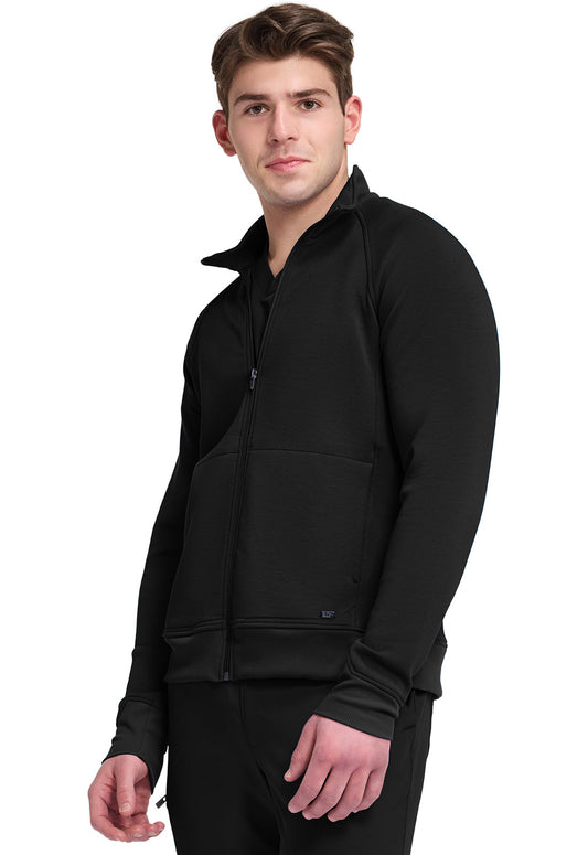 Cleveland Clinic Lifestyle HH380F Men's Zip Front Knit Jacket Black