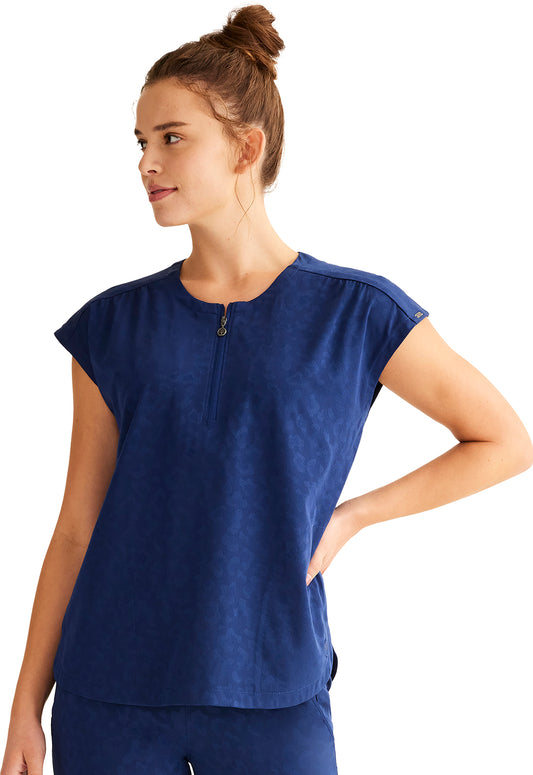 Purple Label Jacquard HH602 Women's Jayden Scrub Top Navy