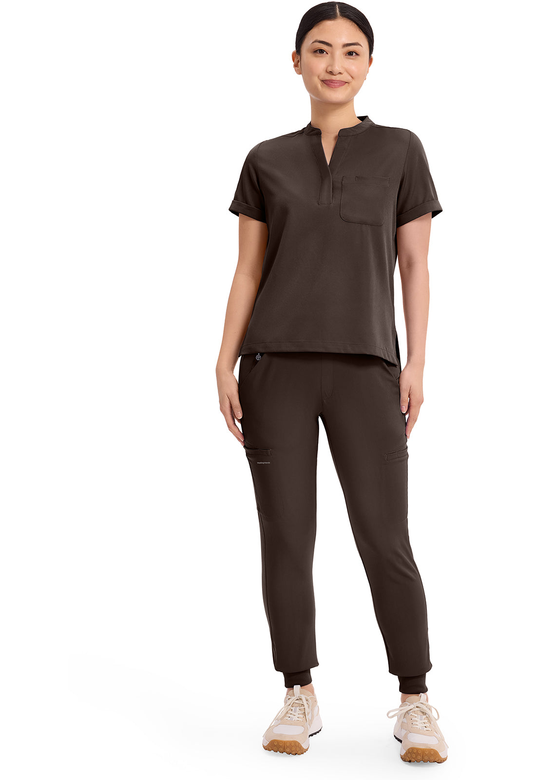 HH Works HH650 Women's Macy Scrub Top Dark Chocolate