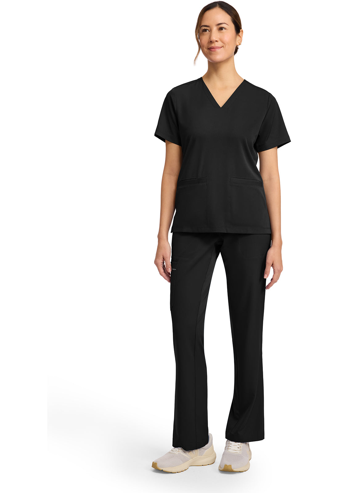HH Works HH653 Women's 3-Pocket V-Neck Scrub Top Black