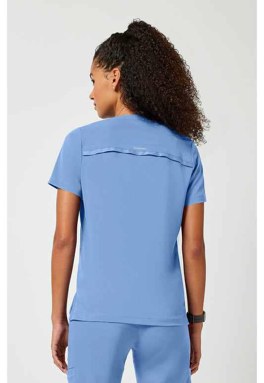 HH Works HH653 Women's 3-Pocket V-Neck Scrub Top Ciel Blue