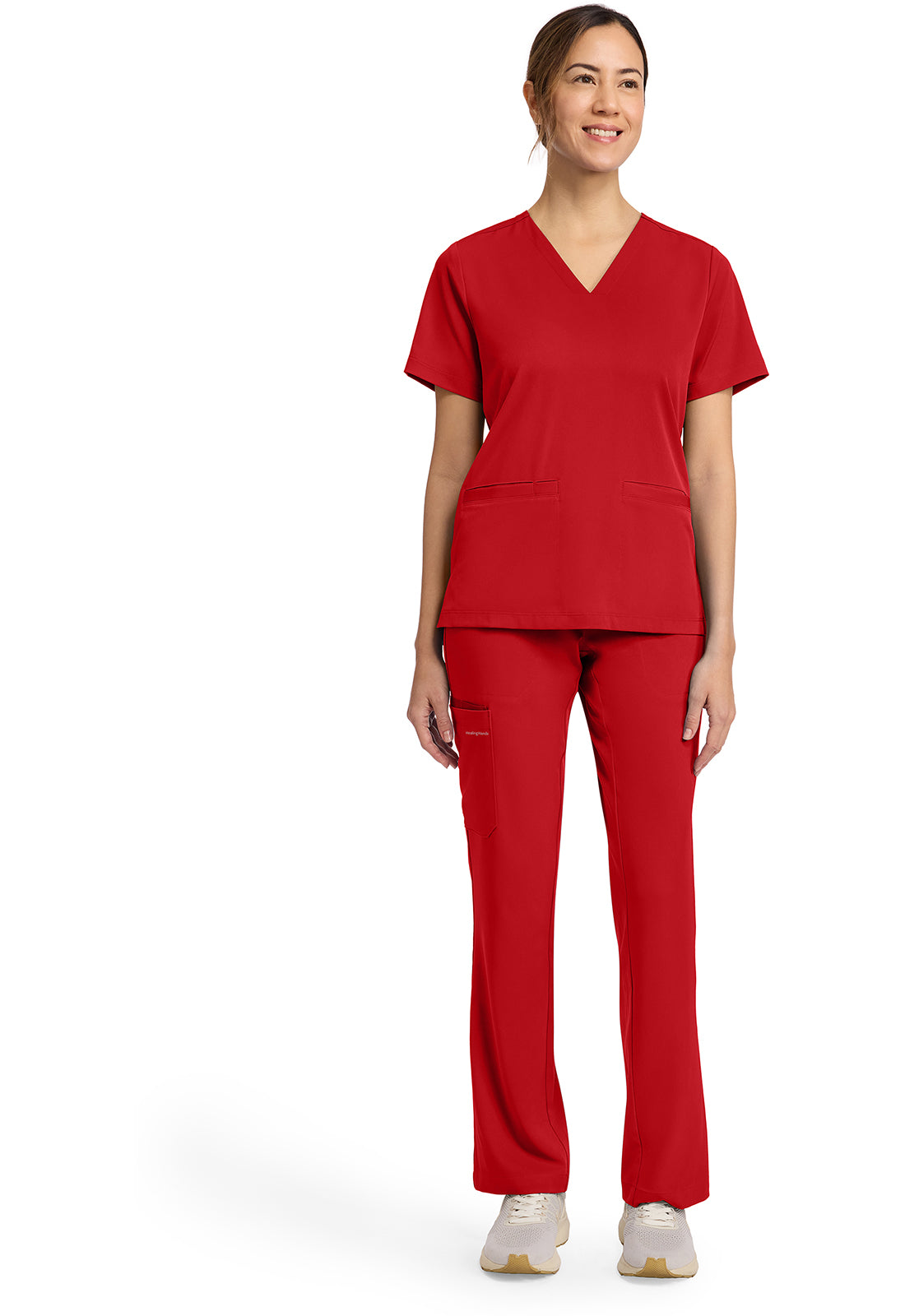 HH Works HH653 Women's 3-Pocket V-Neck Scrub Top Red