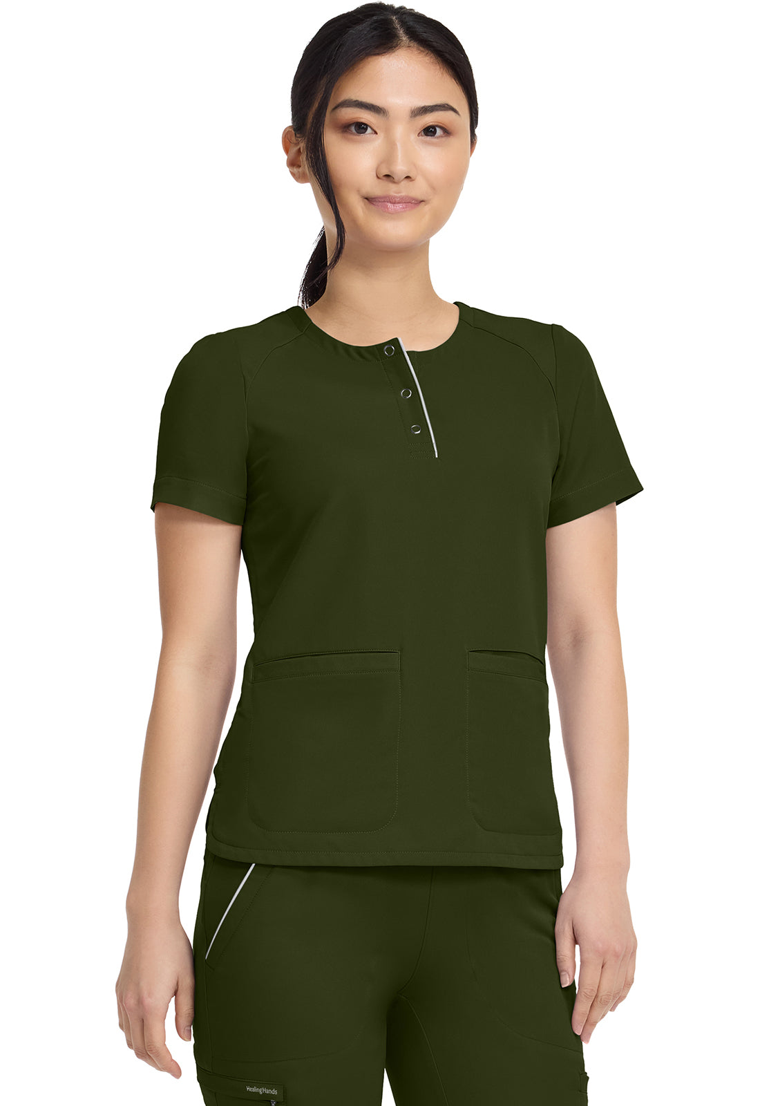 HH 360 HH702 Women's Crew Neck Scrub Top Dark Pine
