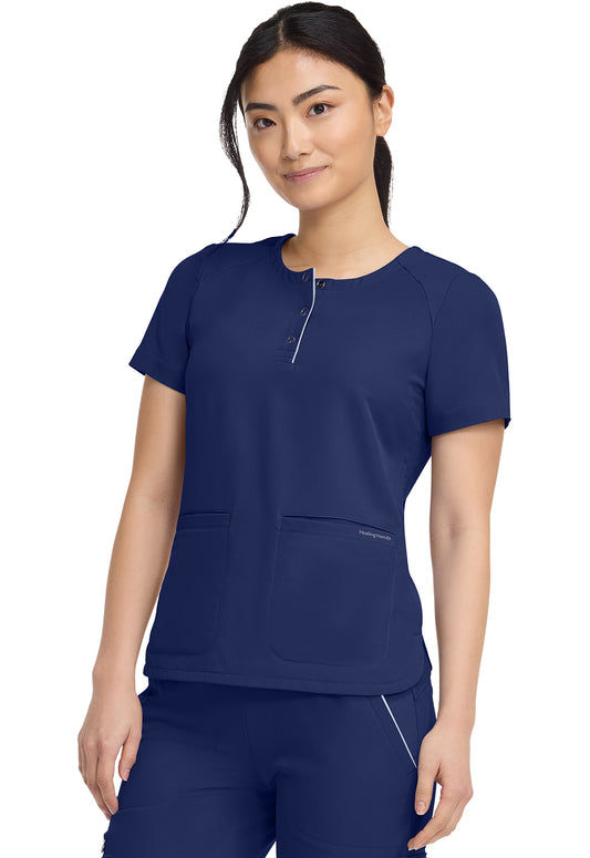 HH360 HH702 Women's Crew Neck Scrub Top Navy