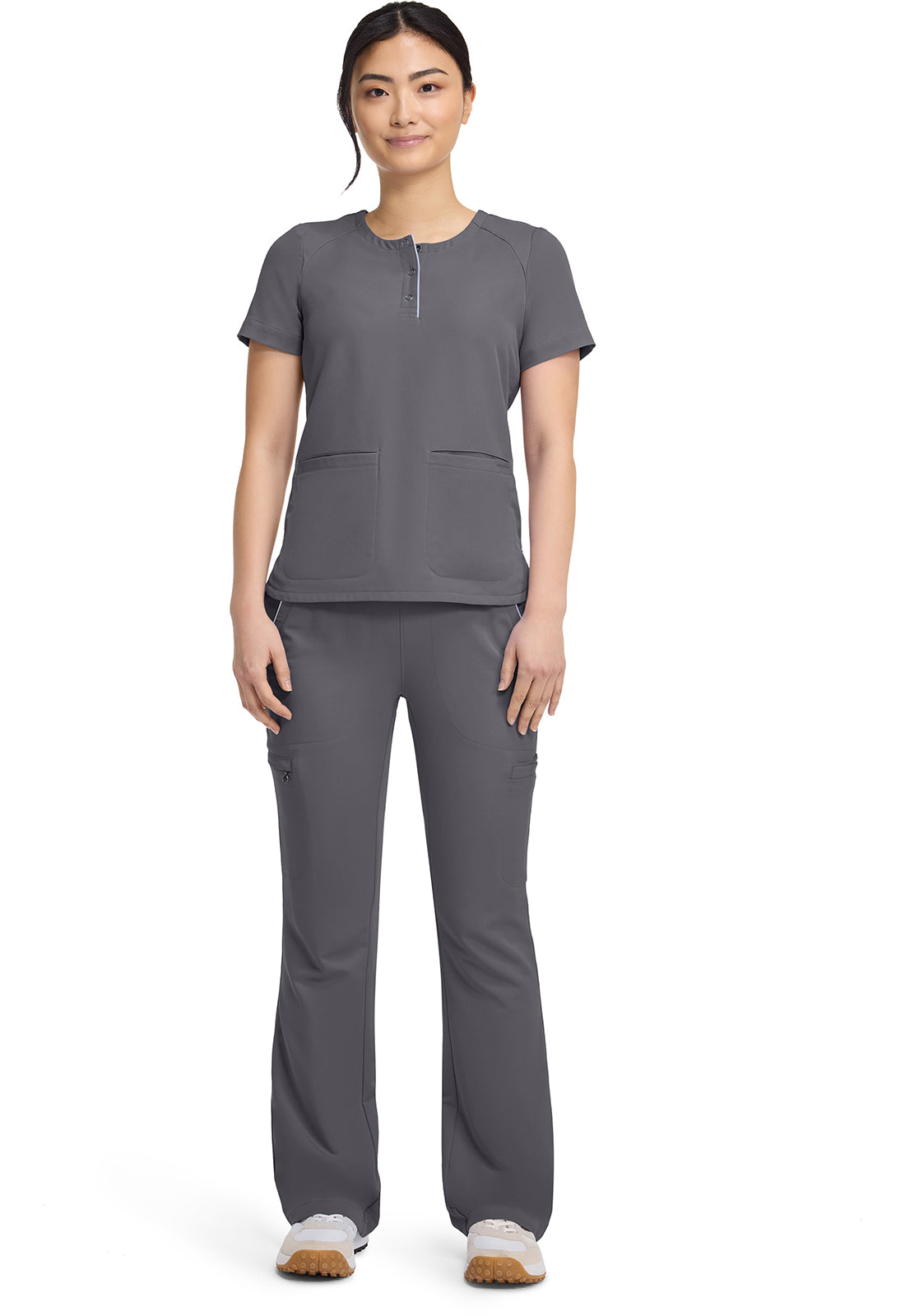 HH360 HH702 Women's Crew Neck Scrub Top Pewter