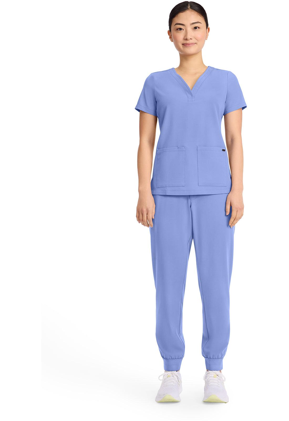 Quest HH751 Women's 3-Pocket Y-Neck Scrub Top Ceil