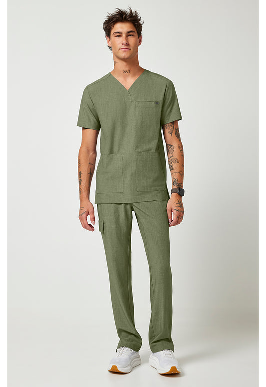 Quest HH753 Men's V-Neck Scrub Top Olive