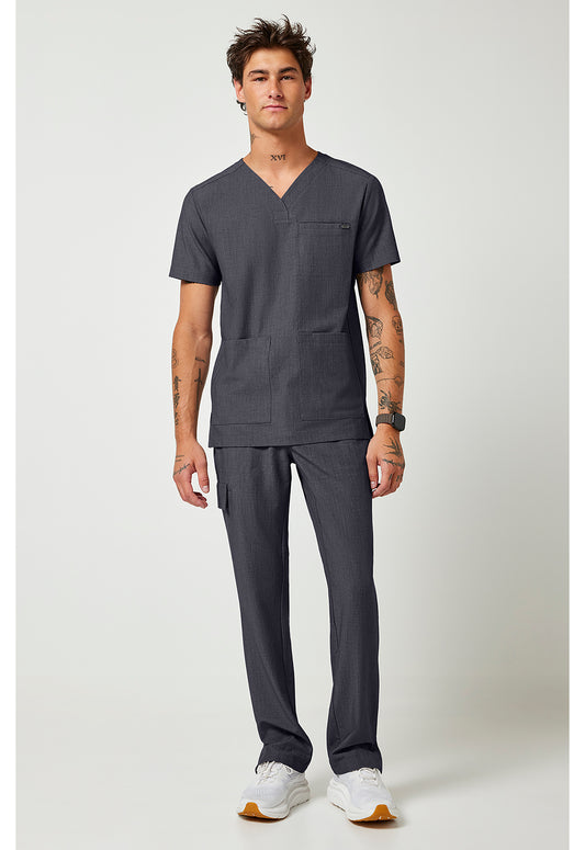 Quest HH753 Men's V-Neck Scrub Top Pewter