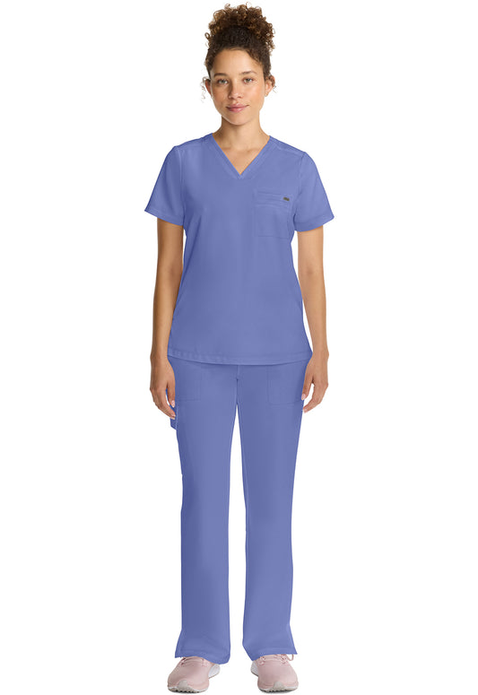 Quest HH755 Women's Tuck-in V-Neck Scrub Top Ceil