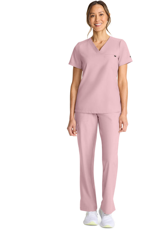 Quest HH755 Women's Tuck-in V-Neck Scrub Top Pink Pearl