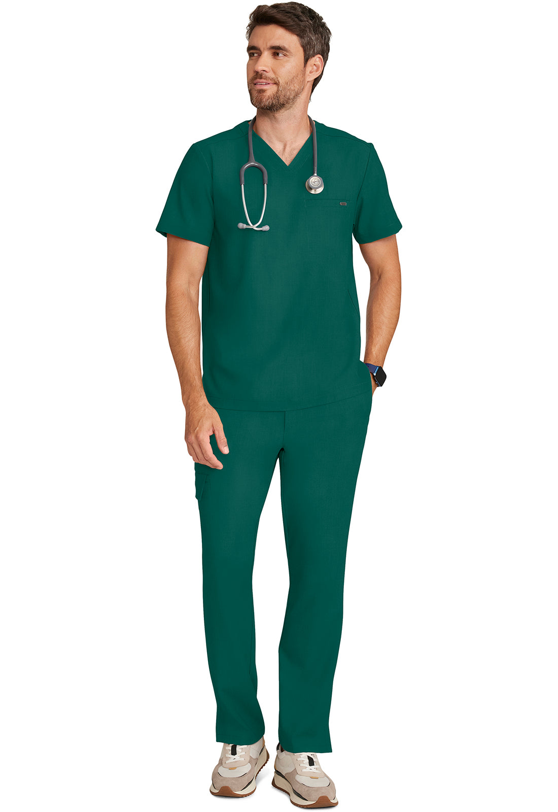 Quest HH758 Men's 1-Pocket V-Neck Scrub Top Hunter