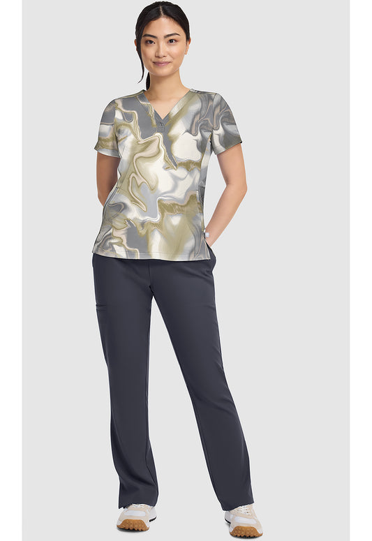 Prints HH906 Women's Briana Print Scrub Top Silk Waves