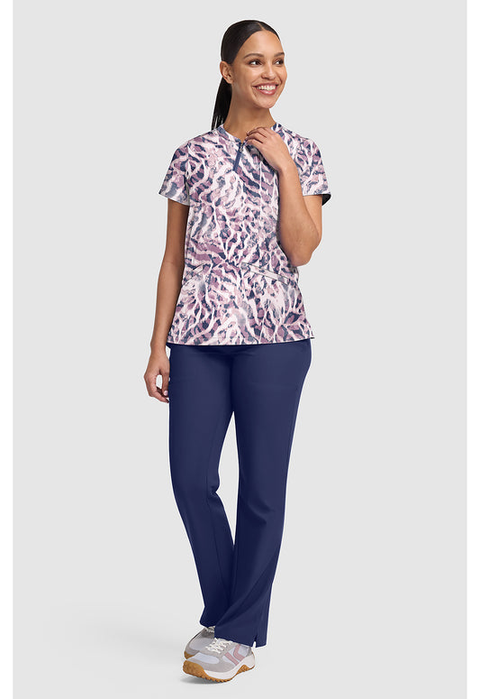 Prints HH907 Women's Ivy Print Scrub Top Bleached Stripes