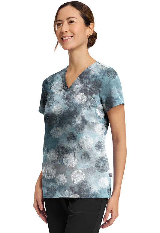 HH Prints HH910 Women's Amanda Scrub Top Moody Dots