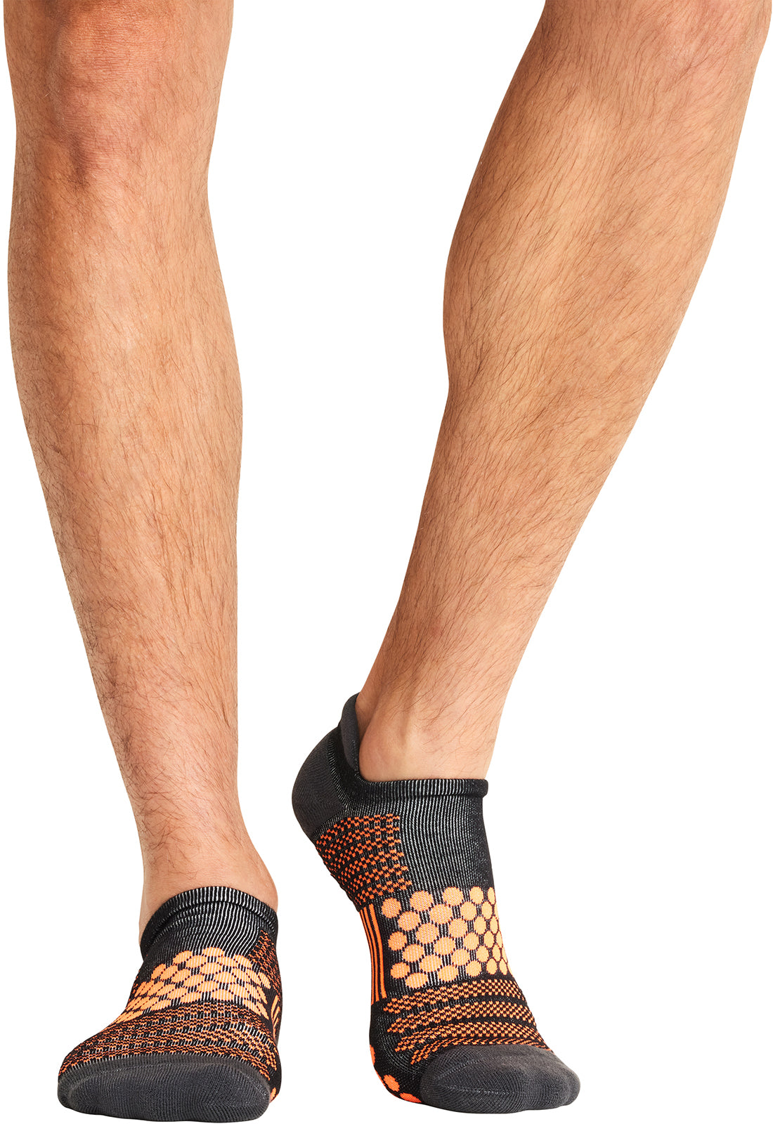 Infinity Legwear HUSTLE Unisex Athletic Ankle Socks Black/Vivid Orange