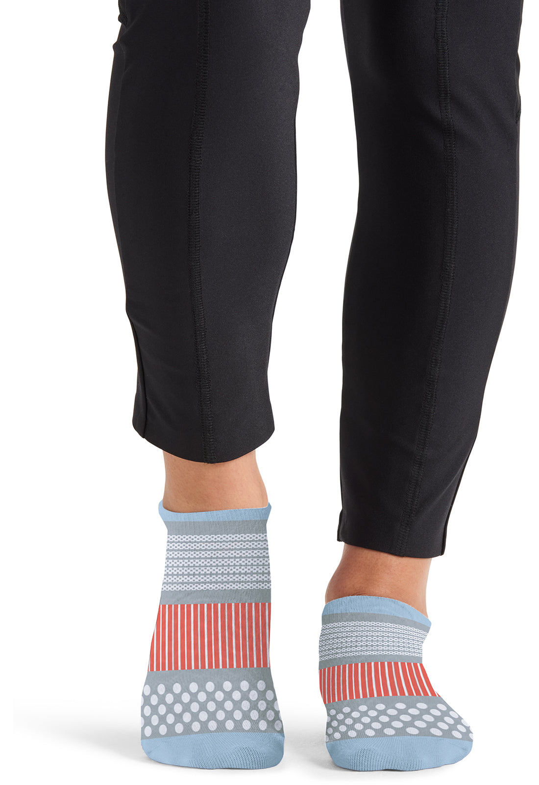 Infinity Legwear HUSTLE Unisex Athletic Ankle Socks Sky Blue/White/Vivid Orange