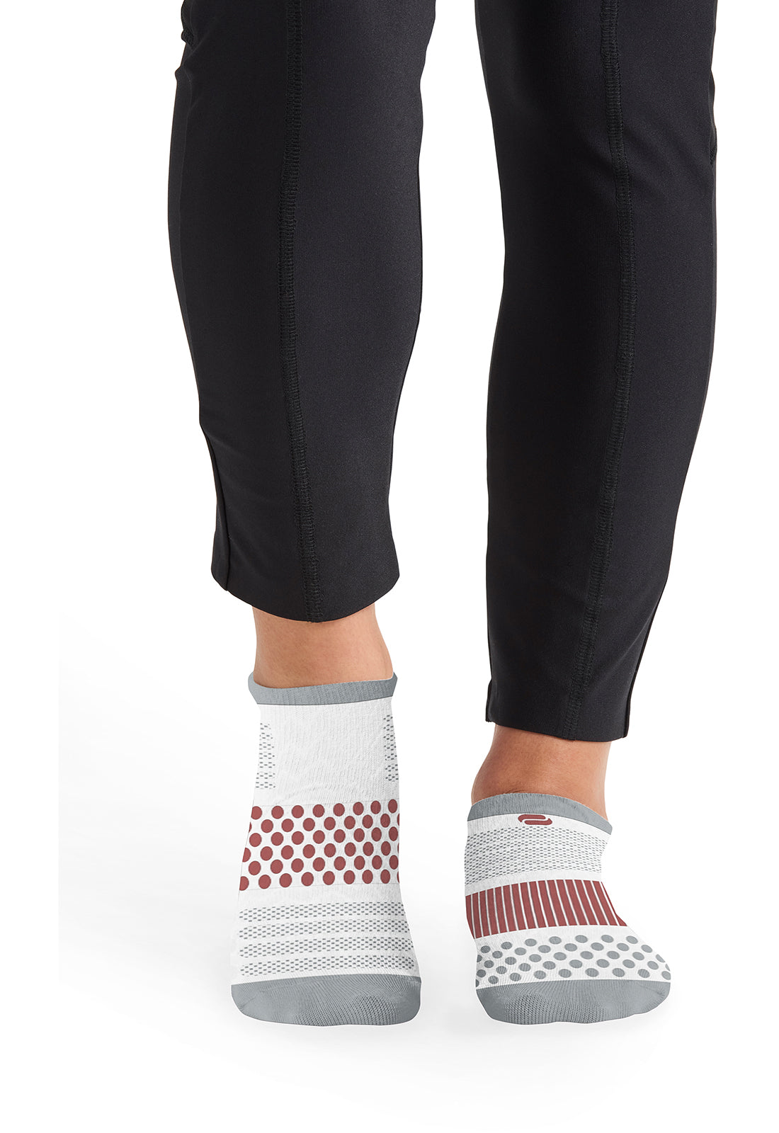 Infinity Legwear HUSTLE Unisex Athletic Ankle Socks Vapor/Firebird Red