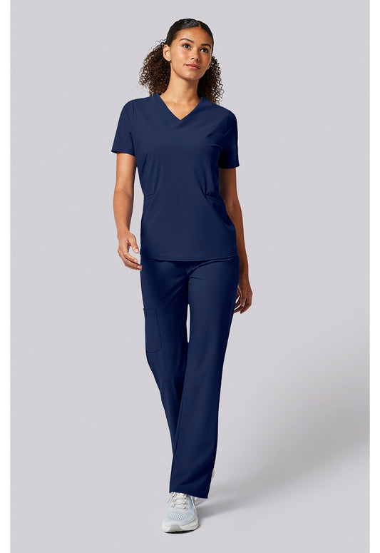 Pursuit IN00011 Women's Built in Sport Bra Scrub Top Navy