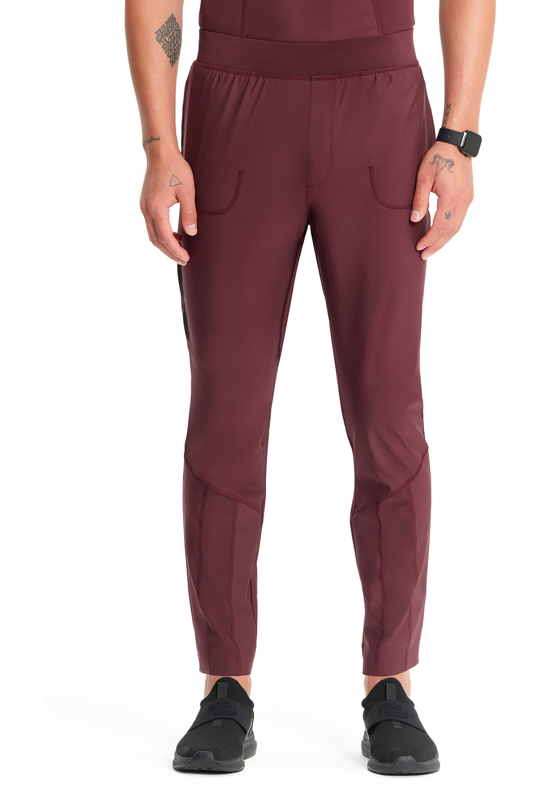 GNR8 Kinetic IN022A Men's Natural Rise Hybrid Jogger Plum Velvet Model Image Front | Infinity
