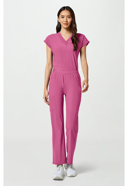 Pursuit IN023A Women's 4-Pocket Straight Leg Scrub Pants Tropical Pink