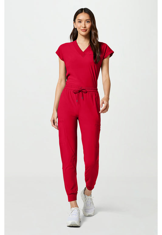 Pursuit IN024A Women's 5-Pocket Scrub Joggers Cherry Pop